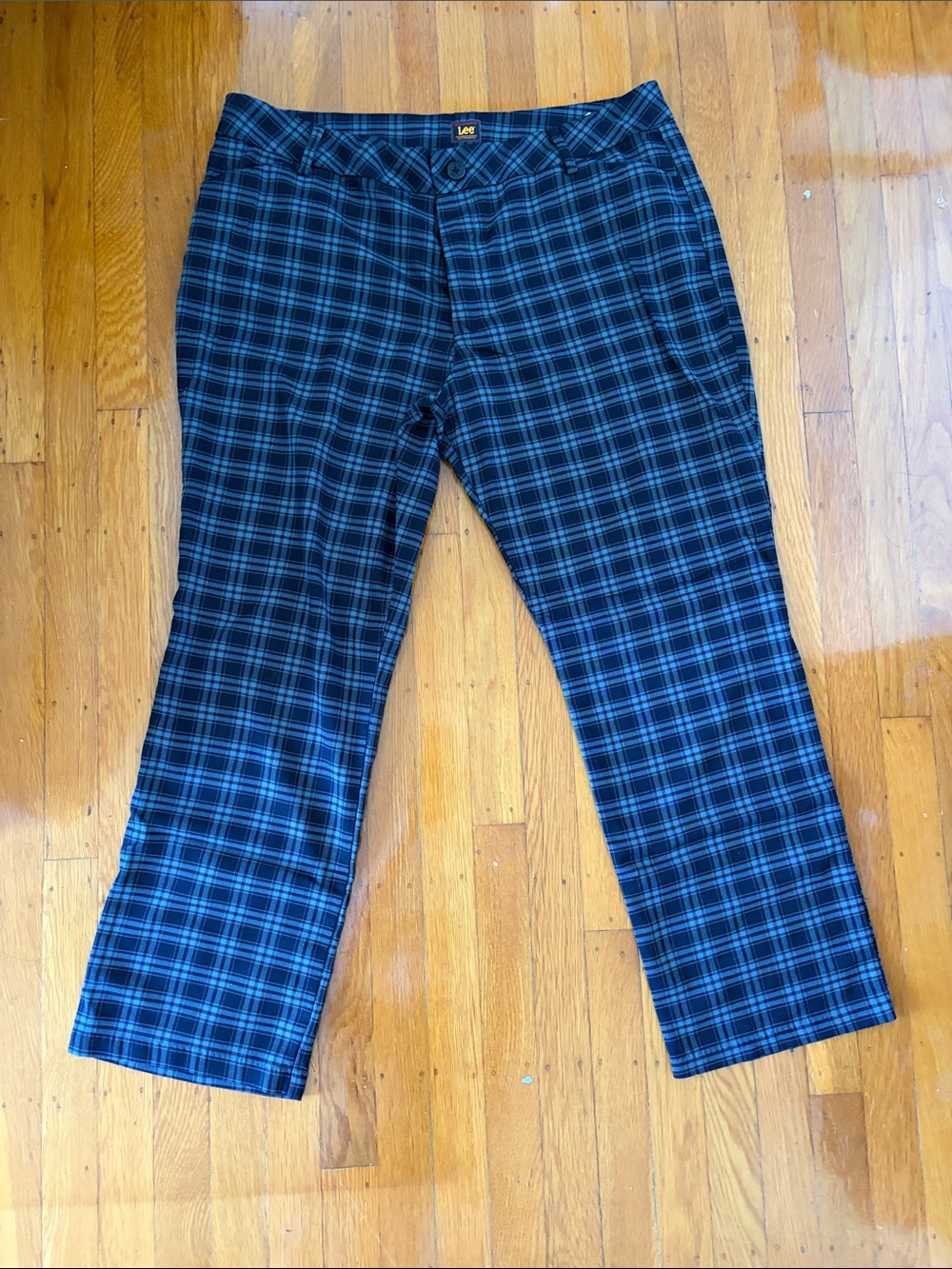 Lee Blue and Black Plaid Men's Chinos